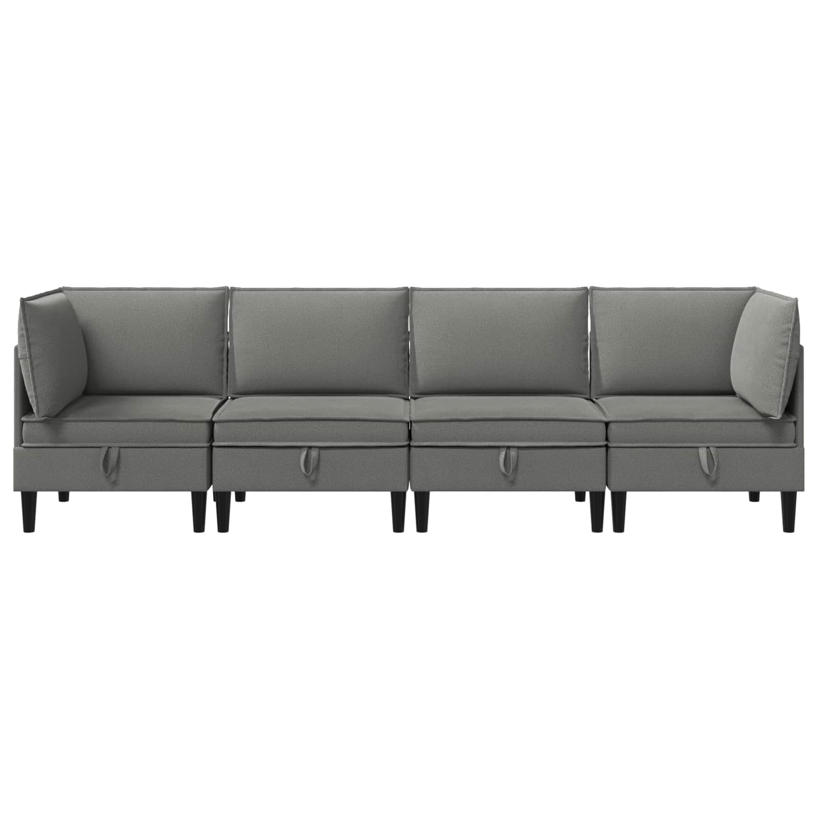 Wohnzimmergarnitur 4 pcs Dunkelgrau Stoff