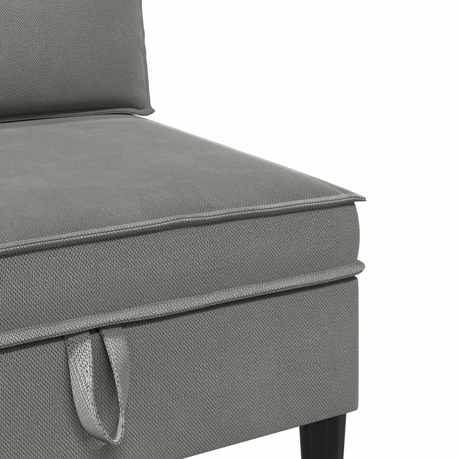 Wohnzimmergarnitur 4 pcs Dunkelgrau Stoff