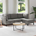 Wohnzimmergarnitur 4 pcs Dunkelgrau Stoff