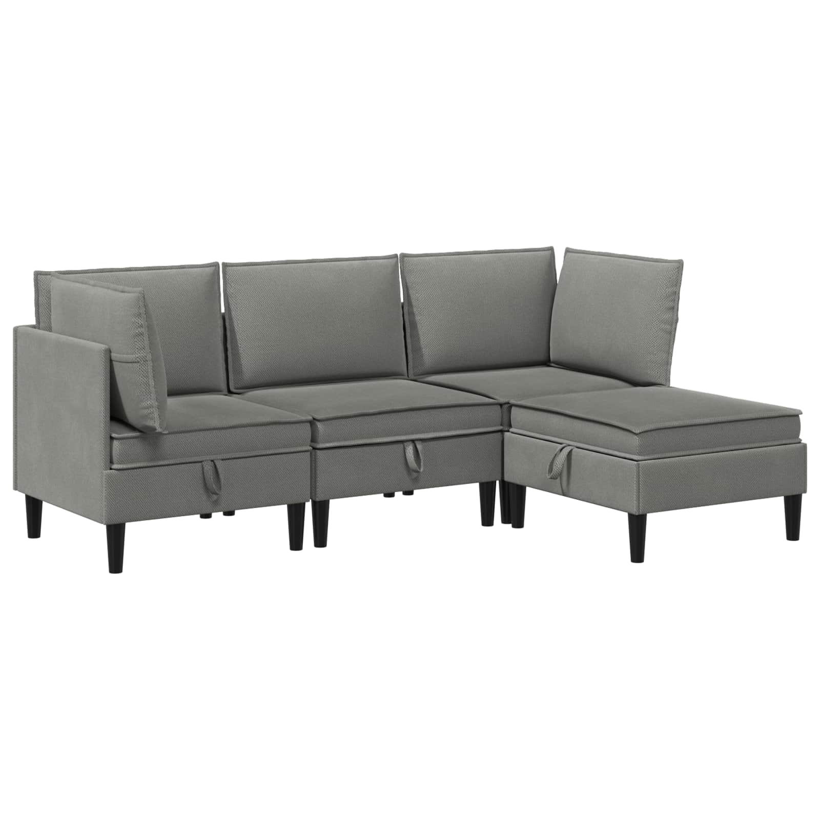 Wohnzimmergarnitur 4 pcs Dunkelgrau Stoff