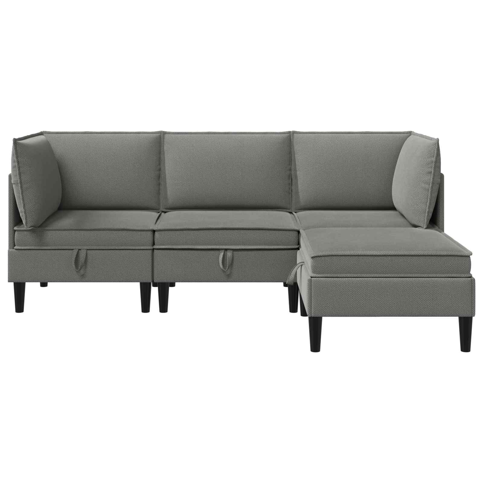 Wohnzimmergarnitur 4 pcs Dunkelgrau Stoff