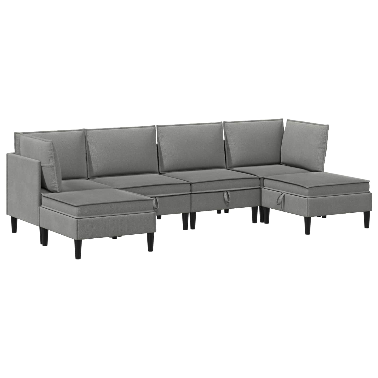 Wohnzimmergarnitur 6 pcs Dunkelgrau Stoff