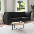 Wohnzimmergarnitur 3 pcs Schwarz Stoff