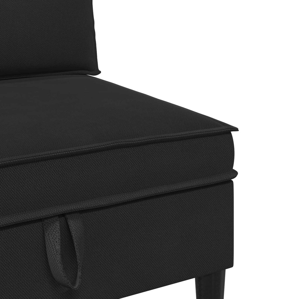 Wohnzimmergarnitur 4 pcs Schwarz Stoff