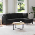 Wohnzimmergarnitur 4 pcs Schwarz Stoff
