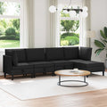 Wohnzimmergarnitur 5 pcs Schwarz Stoff