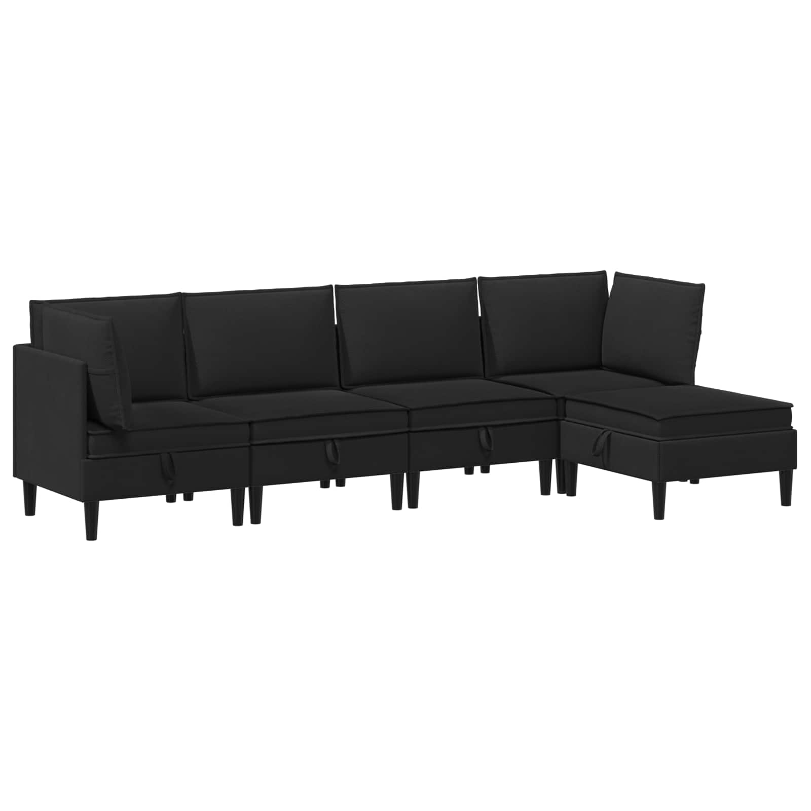 Wohnzimmergarnitur 5 pcs Schwarz Stoff
