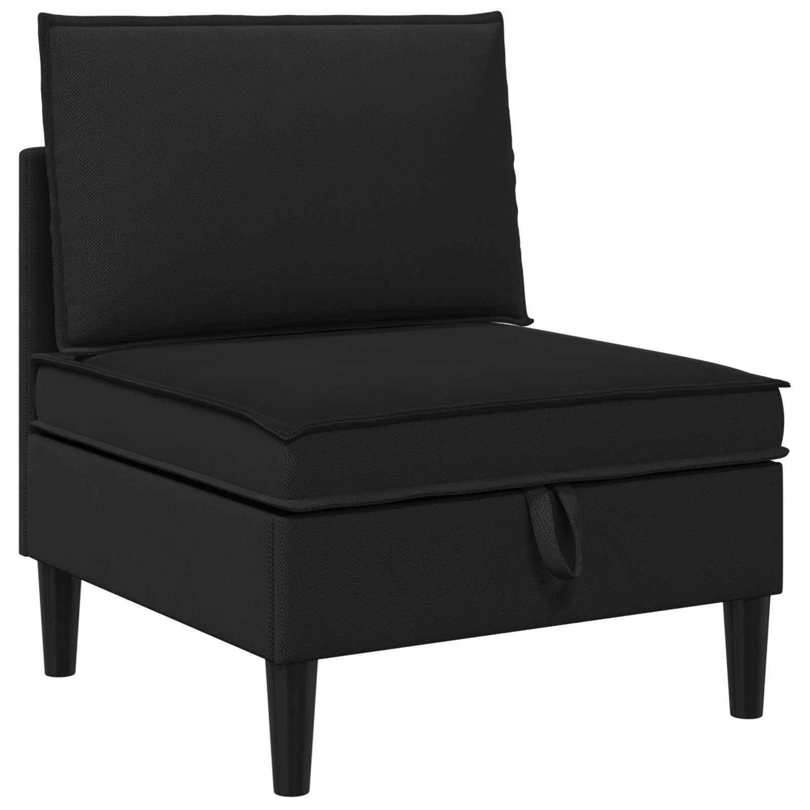 Wohnzimmergarnitur 5 pcs Schwarz Stoff