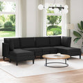 Wohnzimmergarnitur 6 pcs Schwarz Stoff