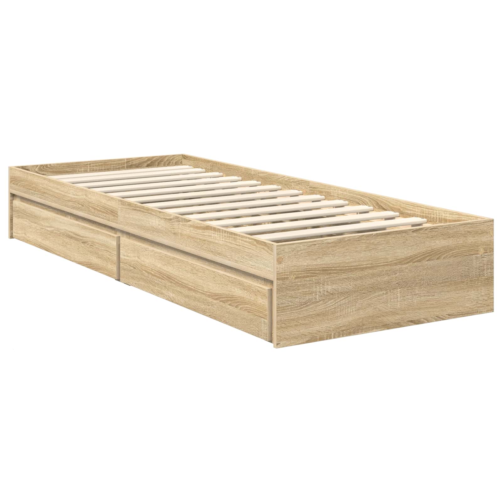 Aufbewahrungsbett Sonoma-Eiche 120 x 200 cm Holzwerkstoff