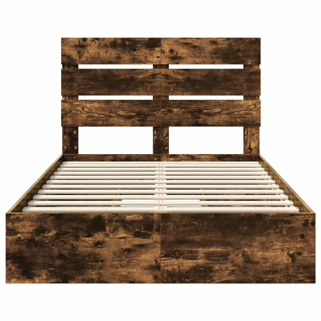 Aufbewahrungsbett Geräucherte Eiche 120 x 200 cm Holzwerkstoff