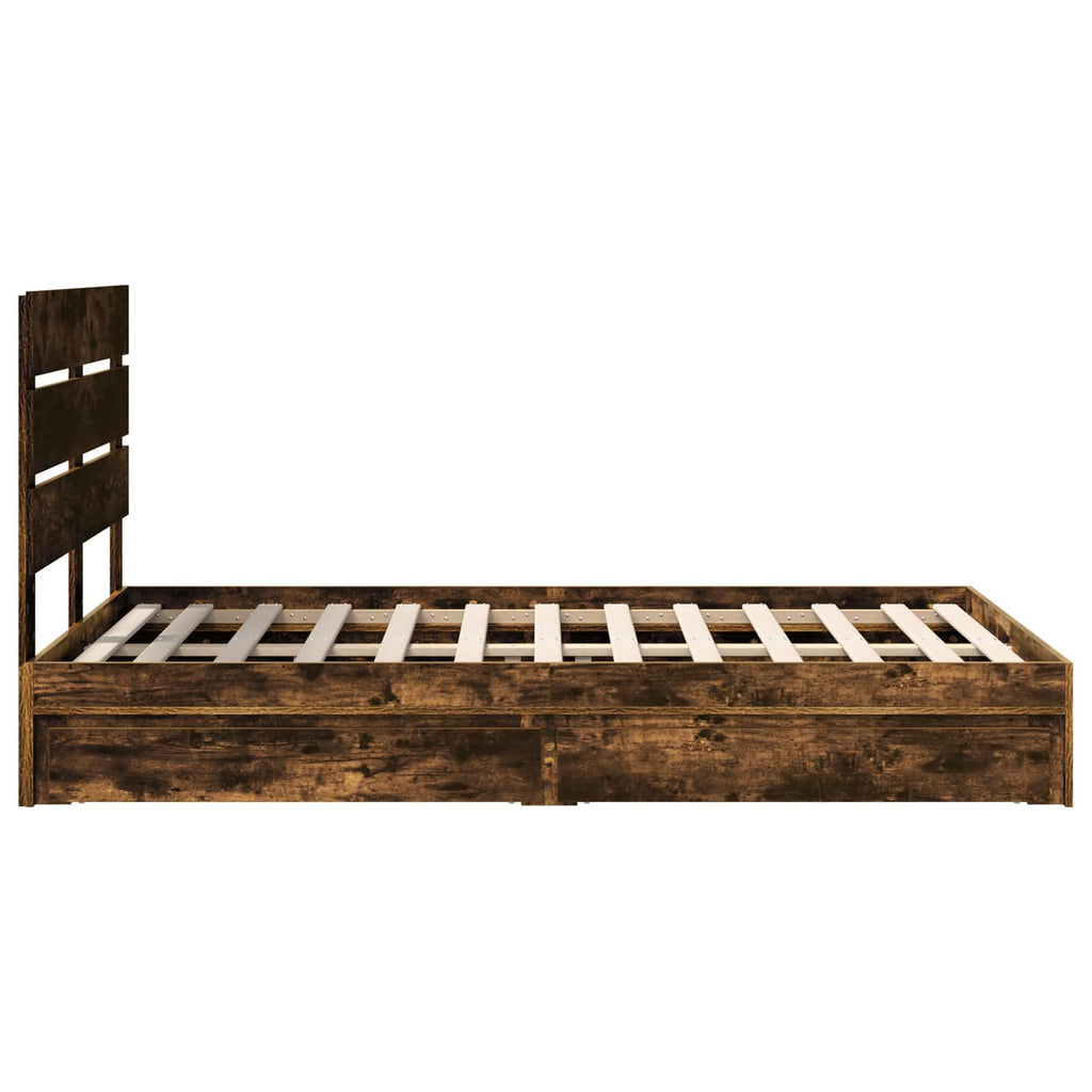 Aufbewahrungsbett Geräucherte Eiche 120 x 200 cm Holzwerkstoff
