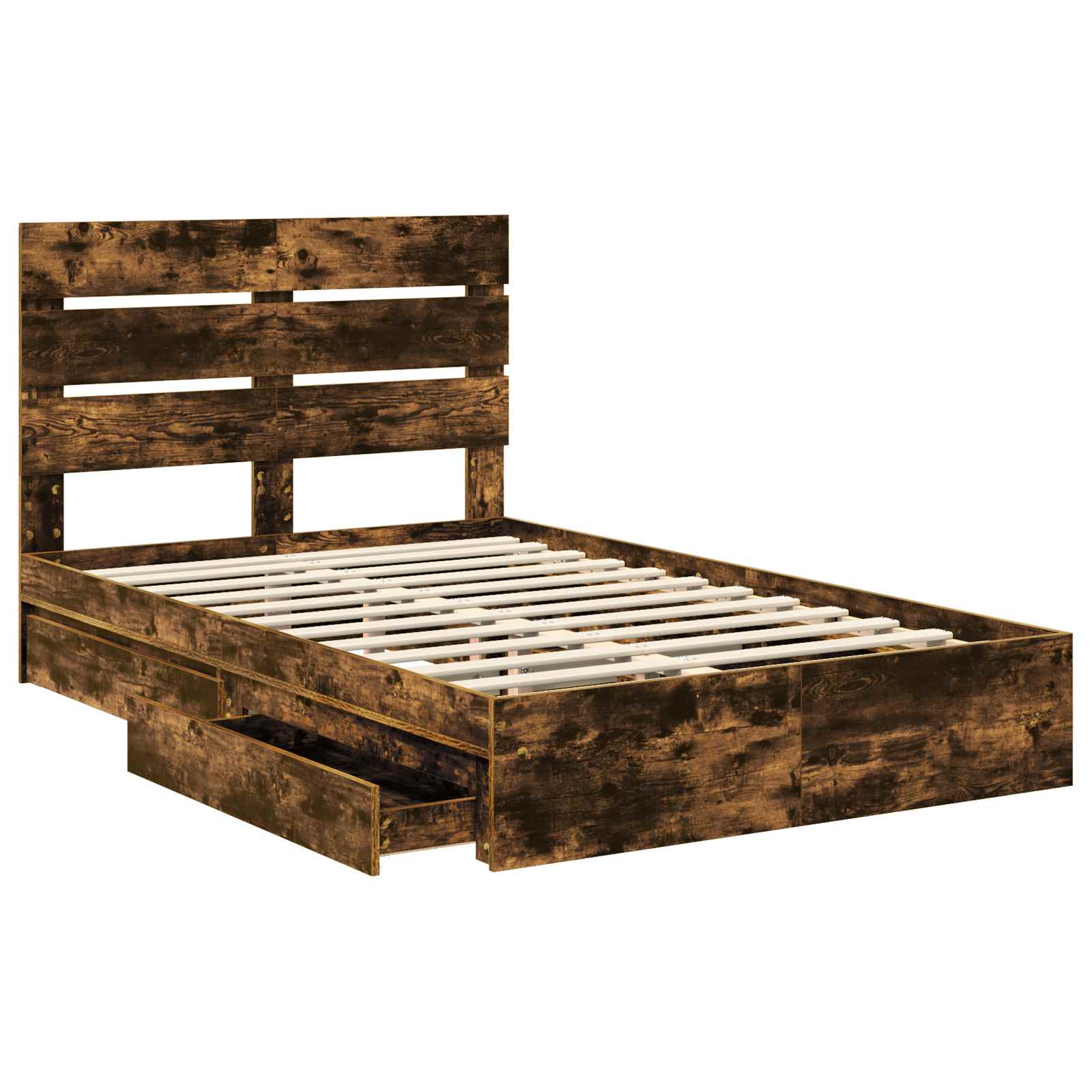 Aufbewahrungsbett Geräucherte Eiche 120 x 190 cm Holzwerkstoff