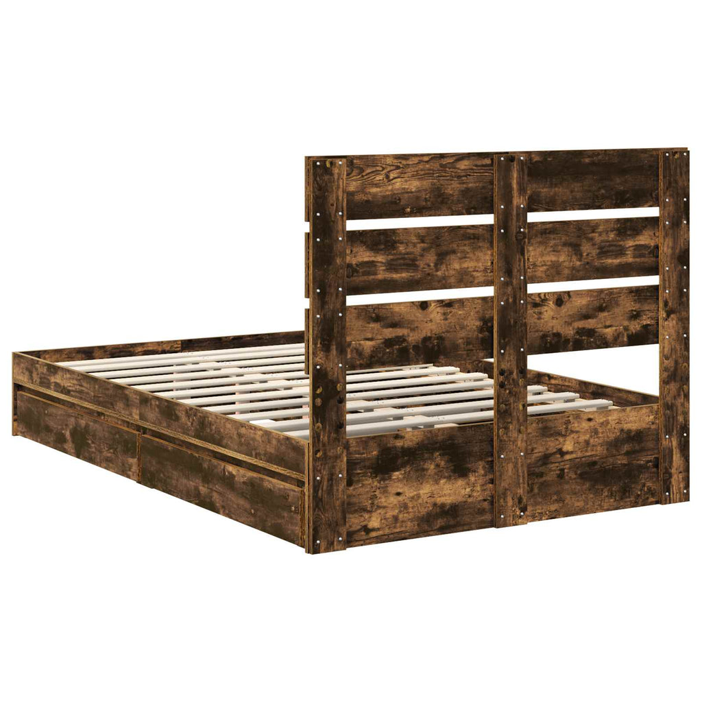 Aufbewahrungsbett Geräucherte Eiche 120 x 190 cm Holzwerkstoff