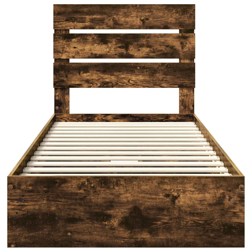 Aufbewahrungsbett Geräucherte Eiche 100 x 200 cm Holzwerkstoff