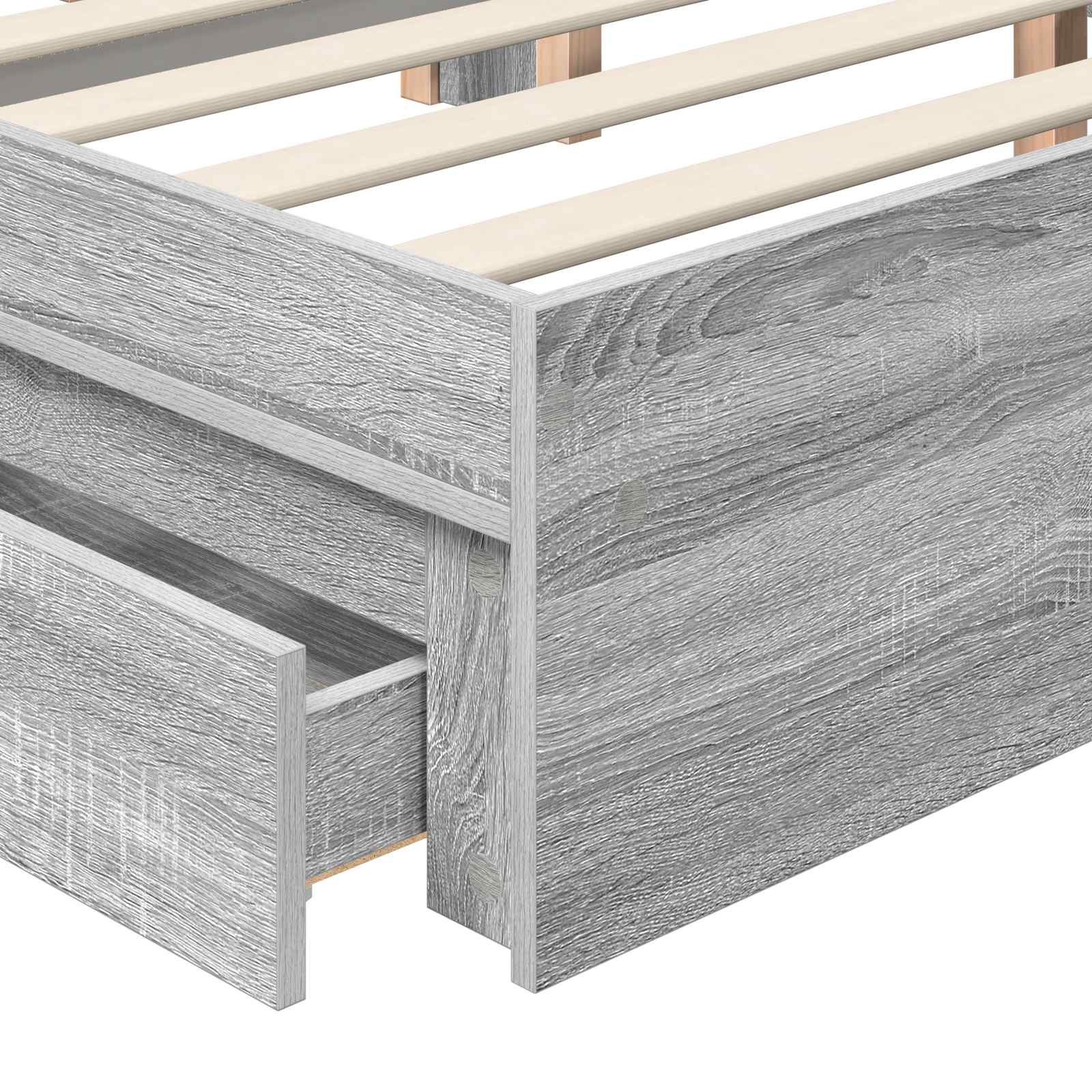 Aufbewahrungsbett Graues Sonoma 100 x 200 cm Holzwerkstoff