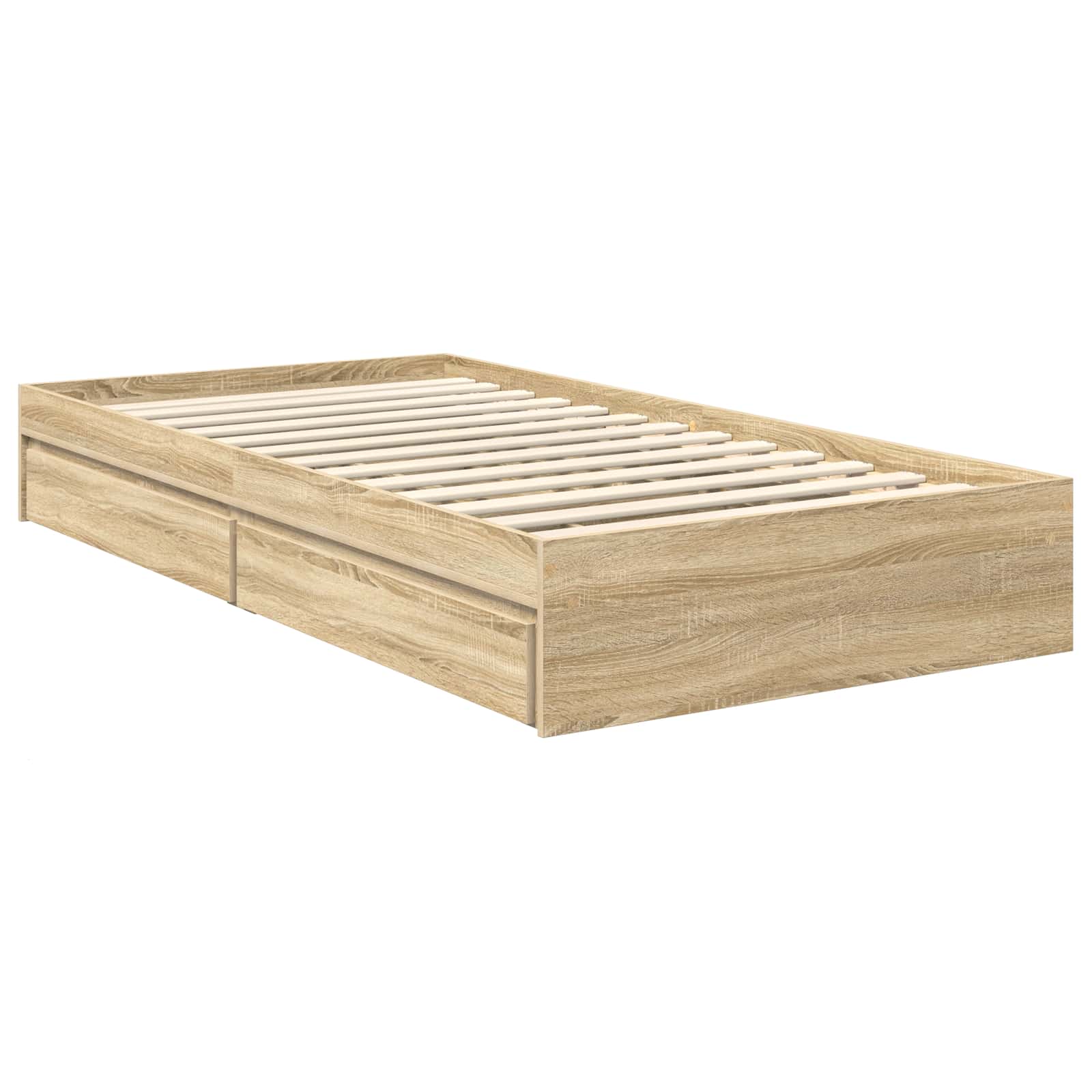 Aufbewahrungsbett Sonoma-Eiche 90 x 200 cm Holzwerkstoff