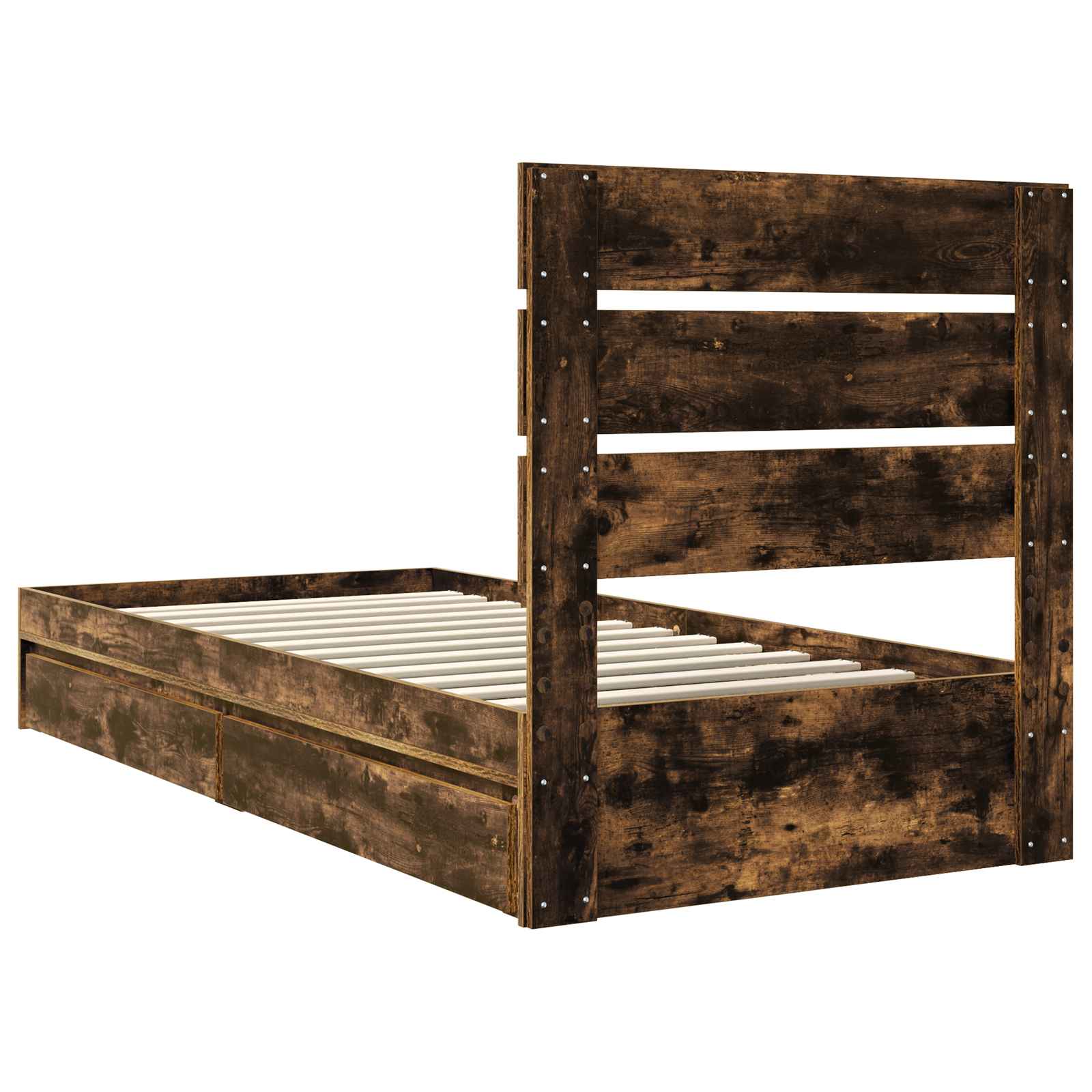 Aufbewahrungsbett Geräucherte Eiche 90 x 200 cm Holzwerkstoff
