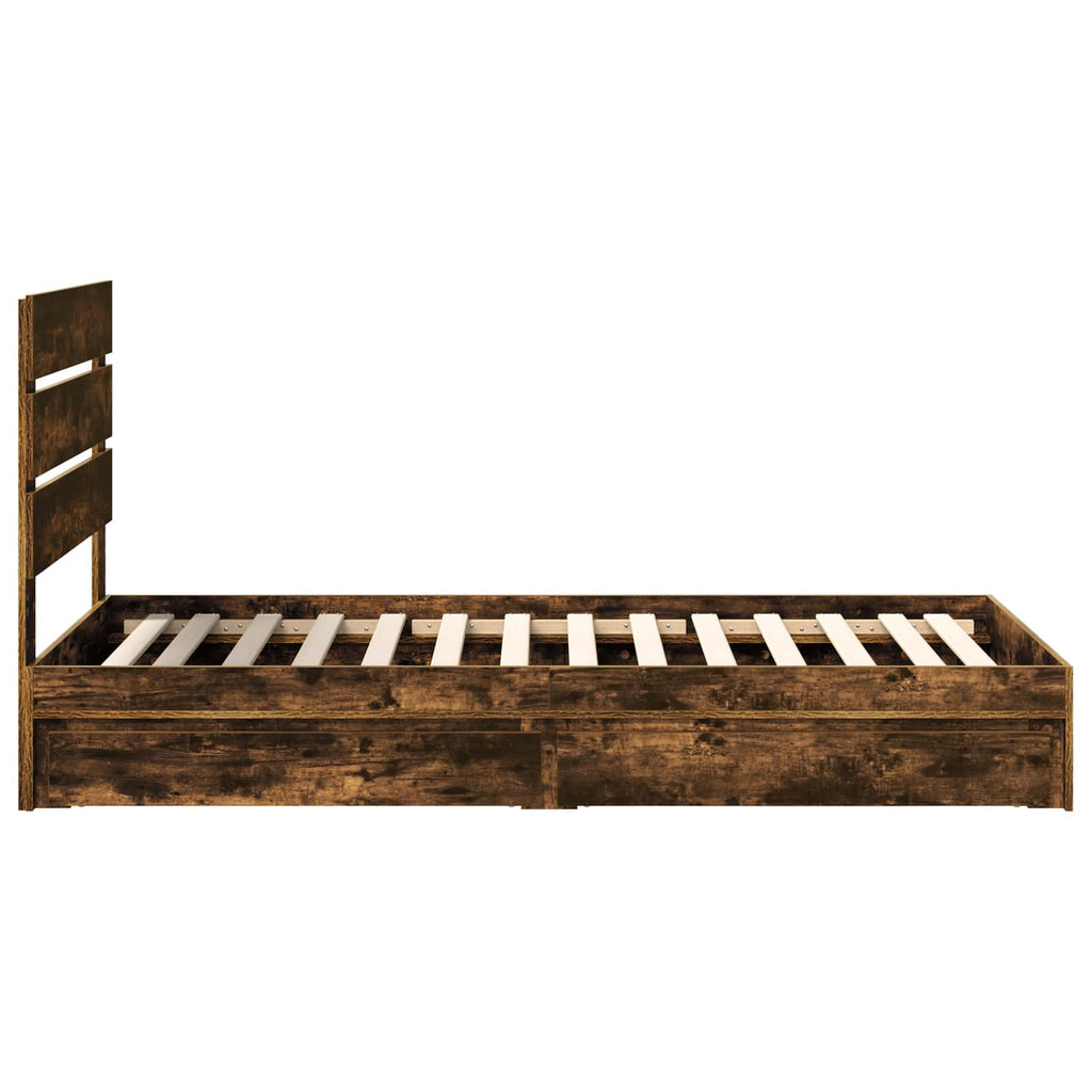 Aufbewahrungsbett Geräucherte Eiche 90 x 200 cm Holzwerkstoff