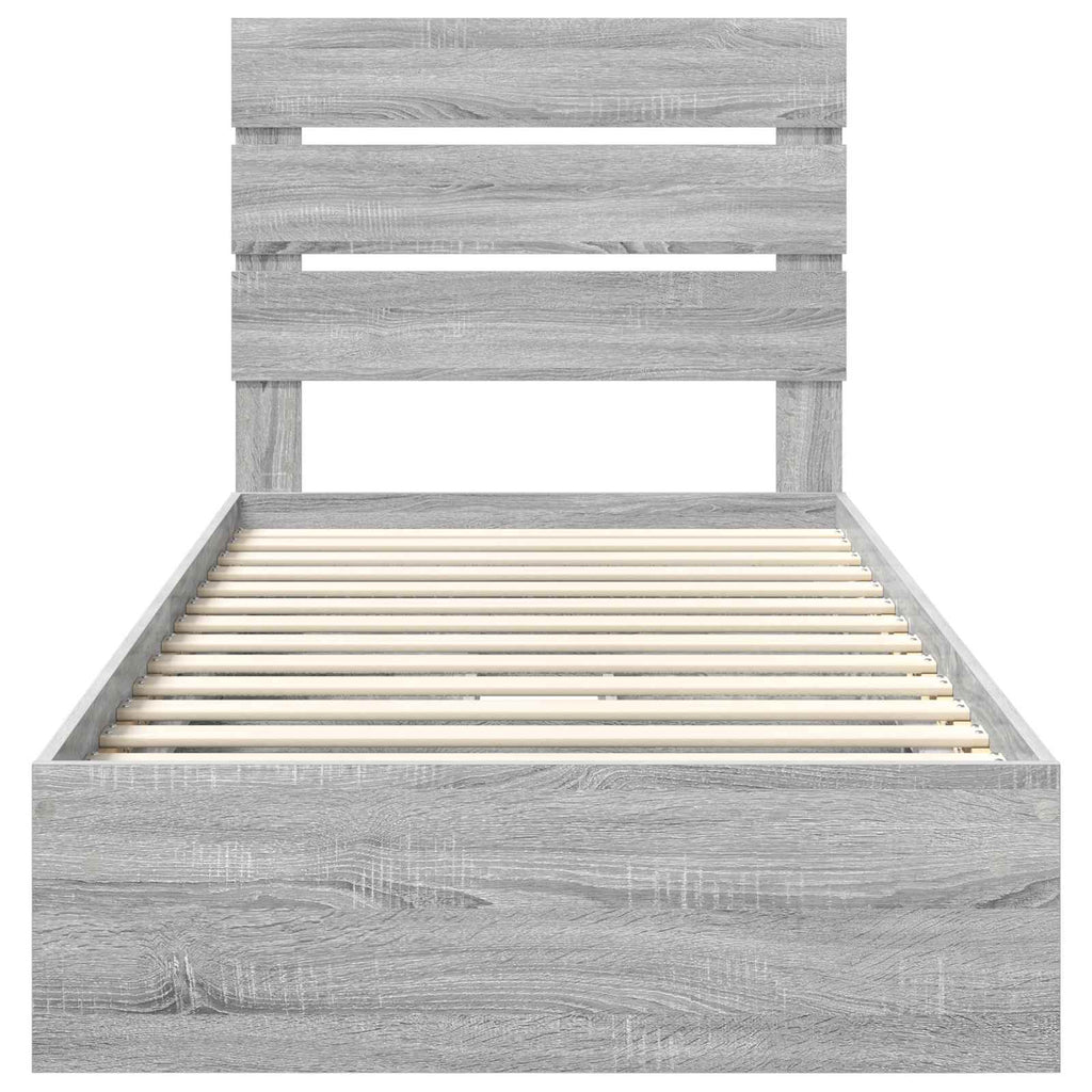 Aufbewahrungsbett Graues Sonoma 90 x 200 cm Holzwerkstoff