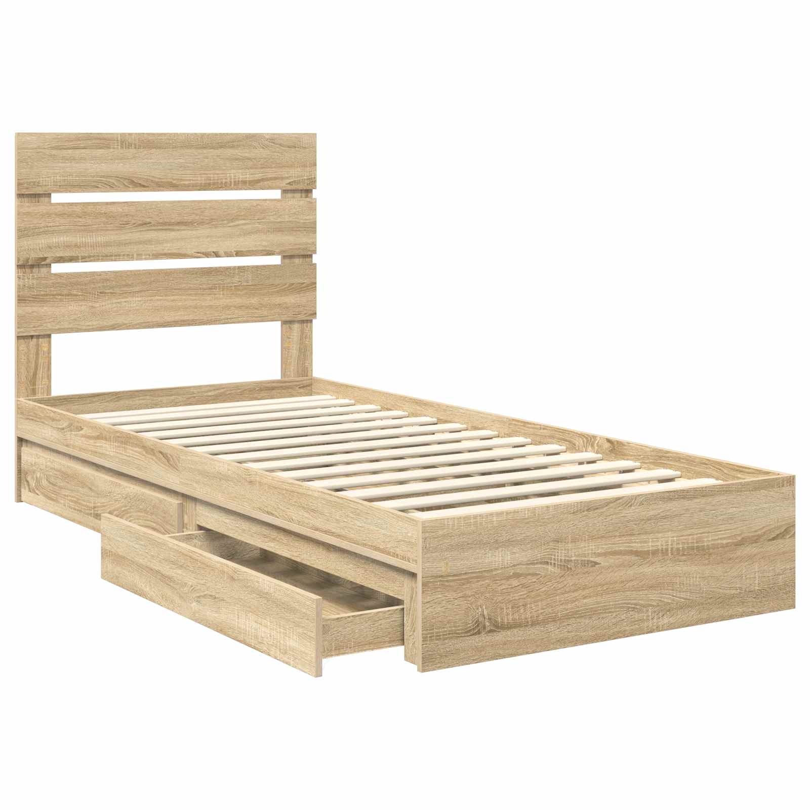 Aufbewahrungsbett Sonoma-Eiche 90 x 190 cm Holzwerkstoff