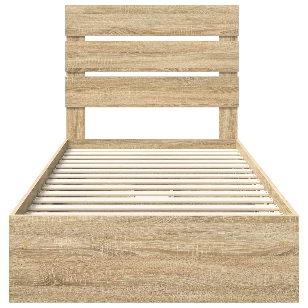 Aufbewahrungsbett Sonoma-Eiche 90 x 190 cm Holzwerkstoff