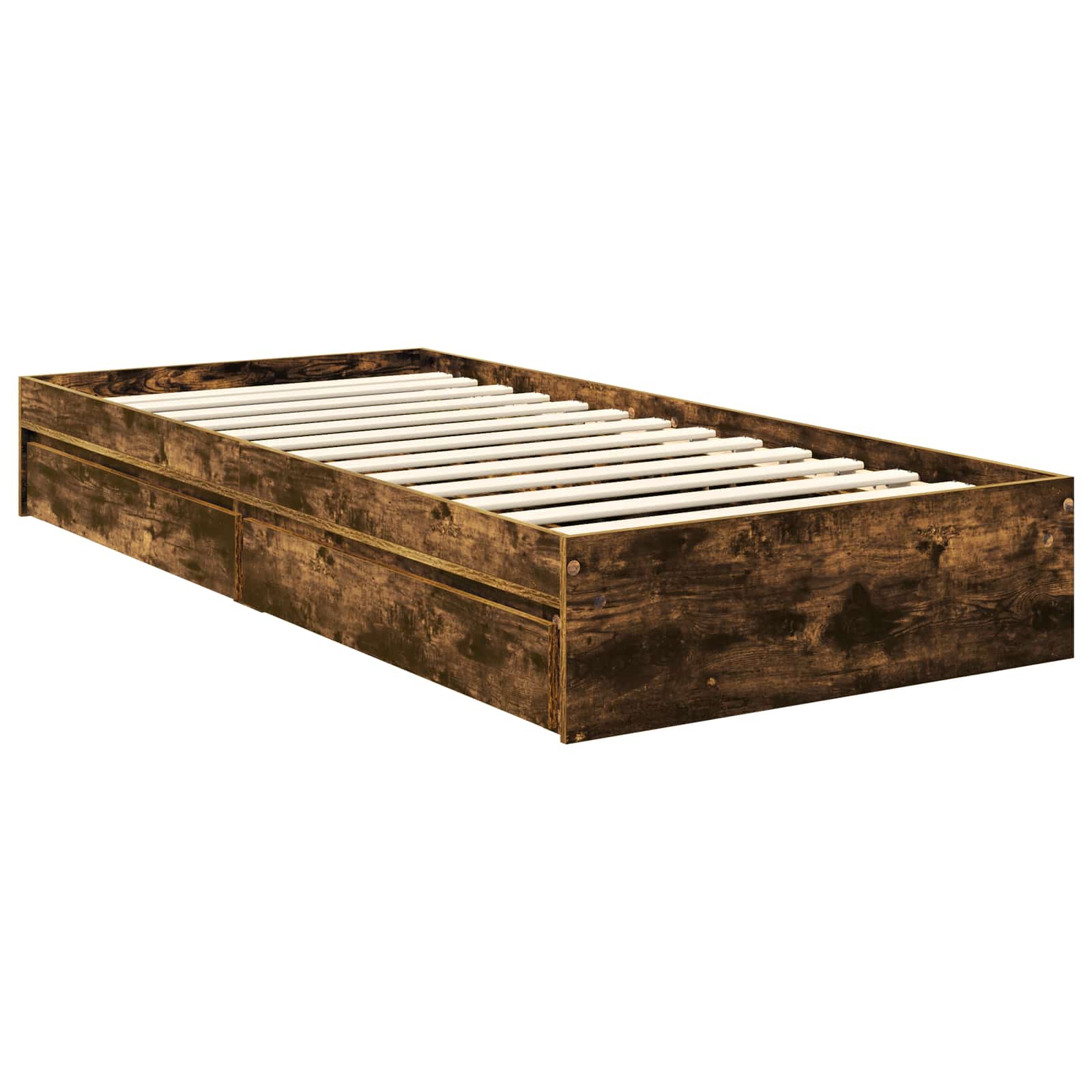 Aufbewahrungsbett Geräucherte Eiche 90 x 190 cm Holzwerkstoff