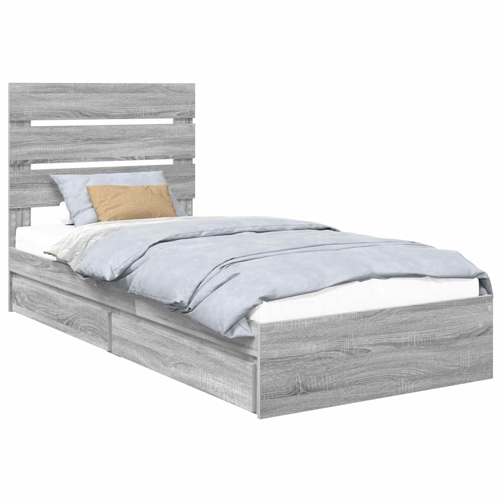 Aufbewahrungsbett Graues Sonoma 90 x 190 cm Holzwerkstoff