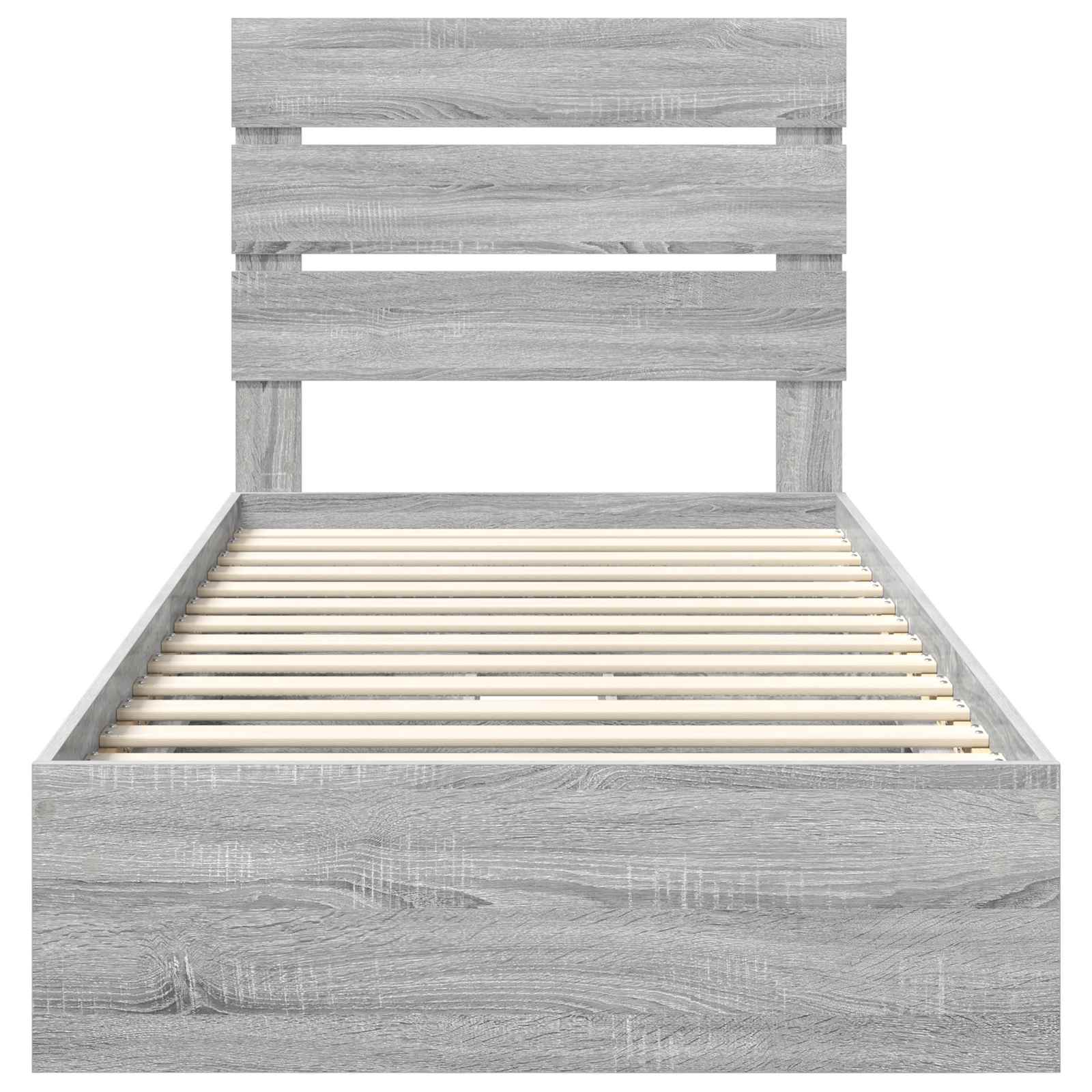 Aufbewahrungsbett Graues Sonoma 90 x 190 cm Holzwerkstoff
