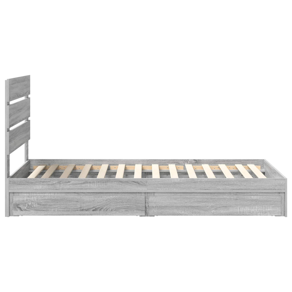 Aufbewahrungsbett Graues Sonoma 90 x 190 cm Holzwerkstoff