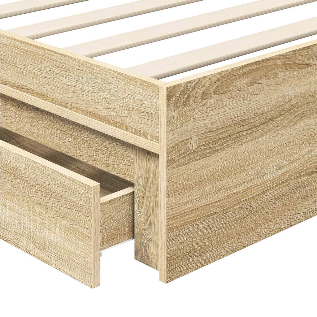 Aufbewahrungsbett Sonoma-Eiche 70 x 190 cm Holzwerkstoff