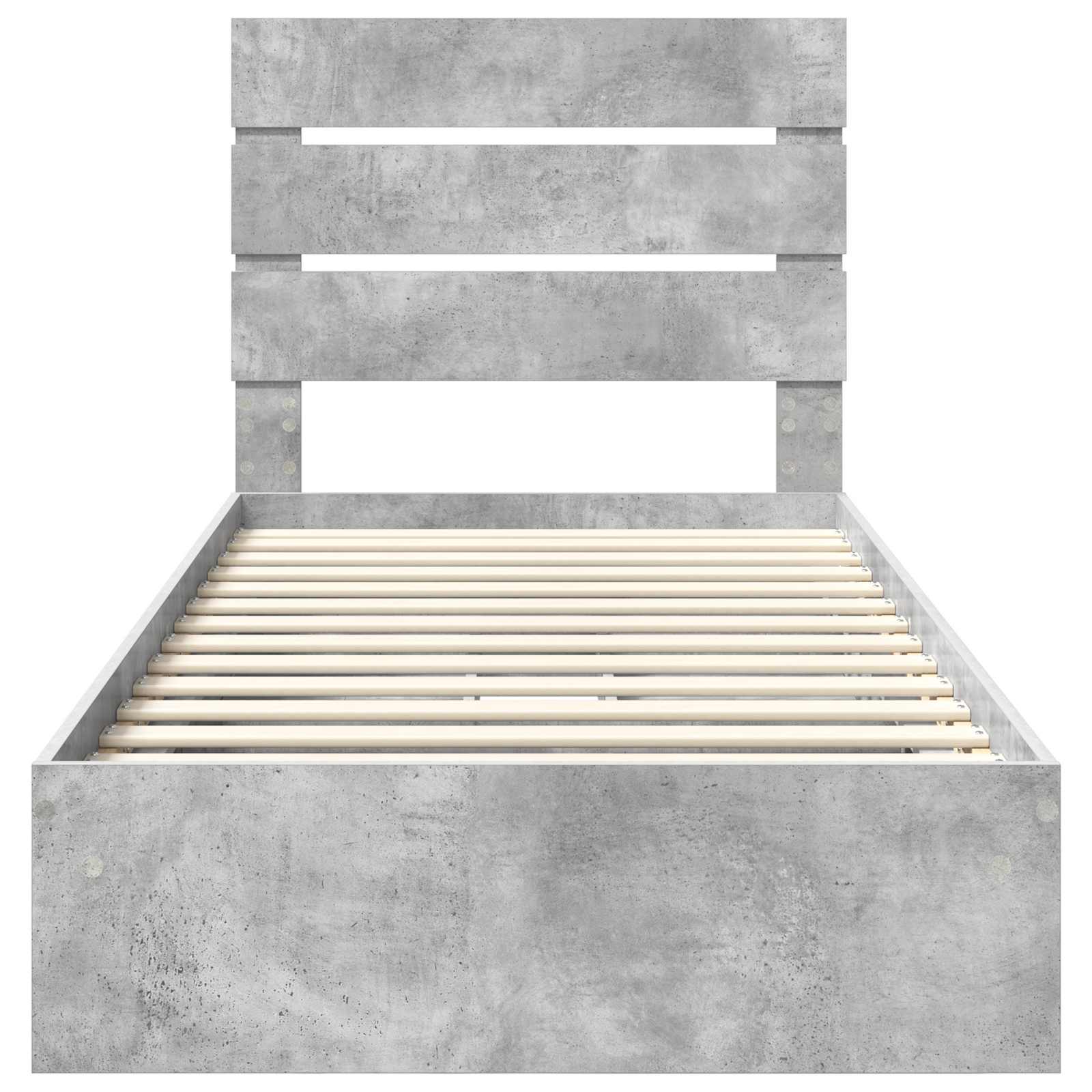 Aufbewahrungsbett Beton Grau 70 x 190 cm Holzwerkstoff