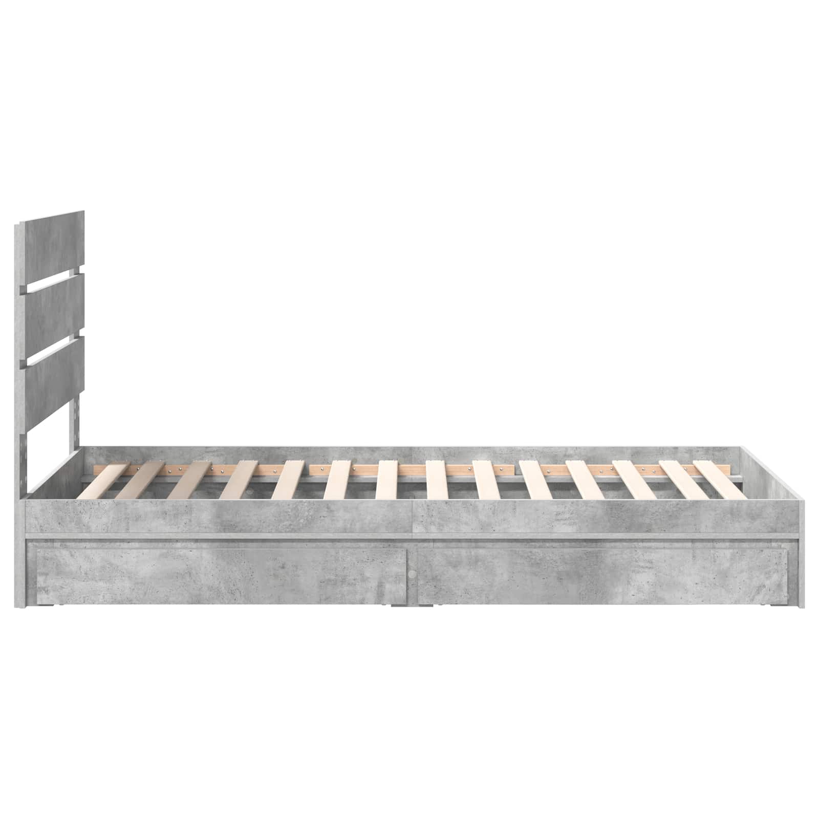 Aufbewahrungsbett Beton Grau 70 x 190 cm Holzwerkstoff