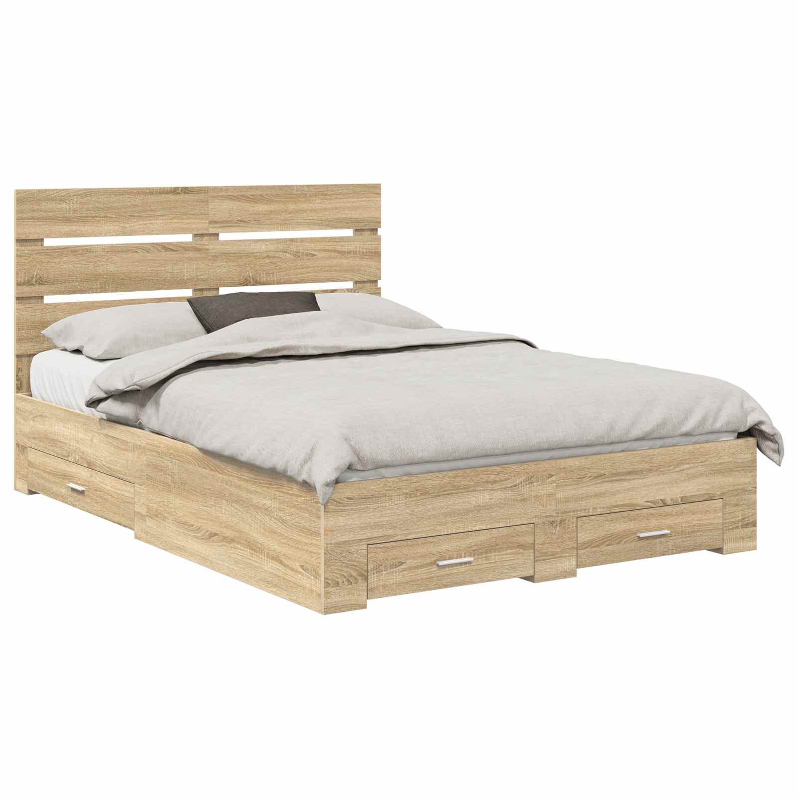 Bettrahmen mit Kopfteil Sonoma-Eiche 140 x 190 cm Holzwerkstoff