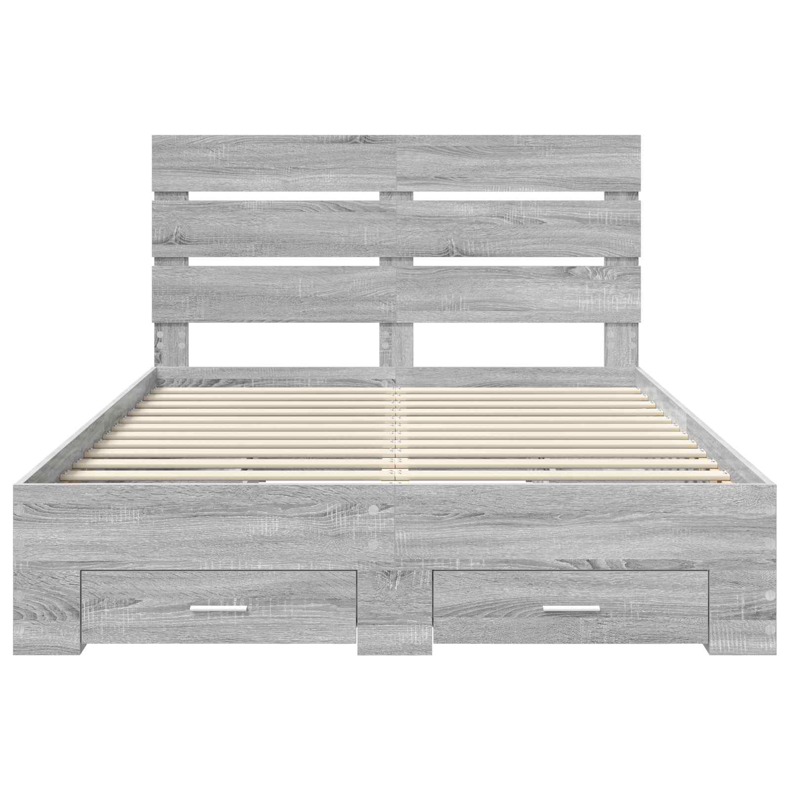 Bettrahmen Graues Sonoma 140 x 190 cm Holzwerkstoff