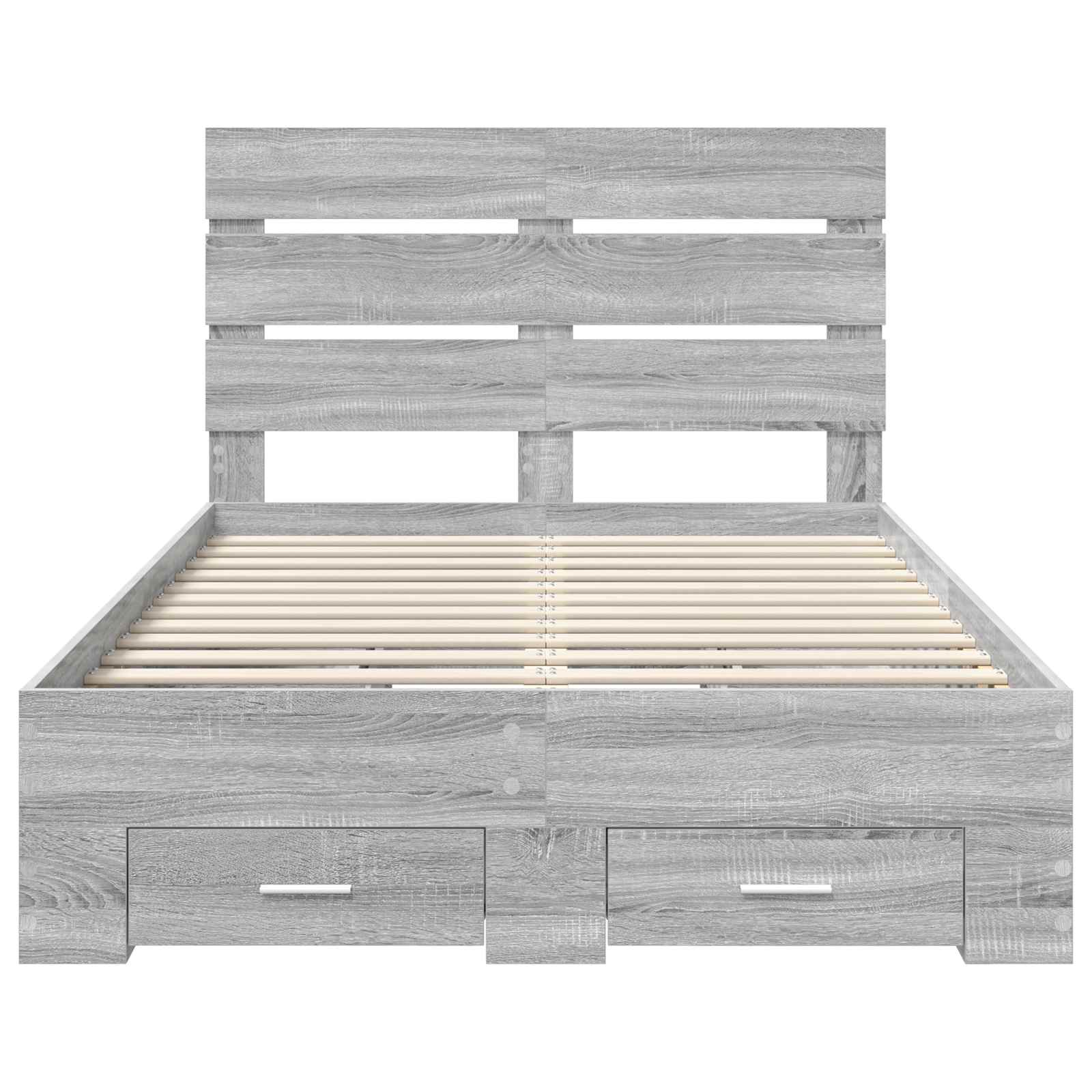 Bettrahmen Graues Sonoma 135 x 190 cm Holzwerkstoff