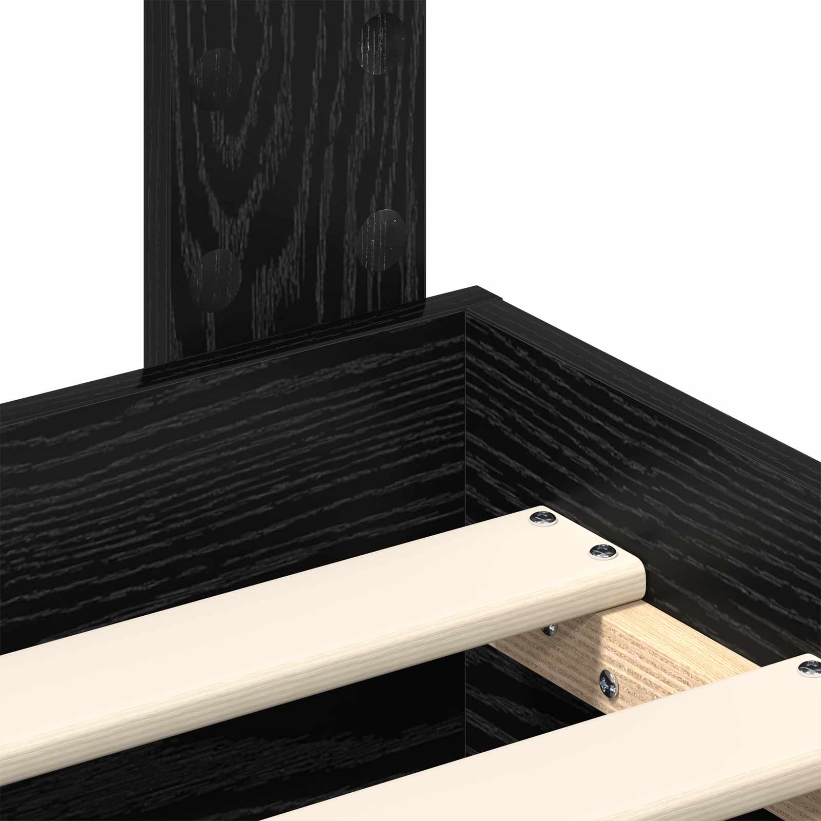 Bettrahmen Schwarz Eichen-Optik 120 x 200 cm Holzwerkstoff