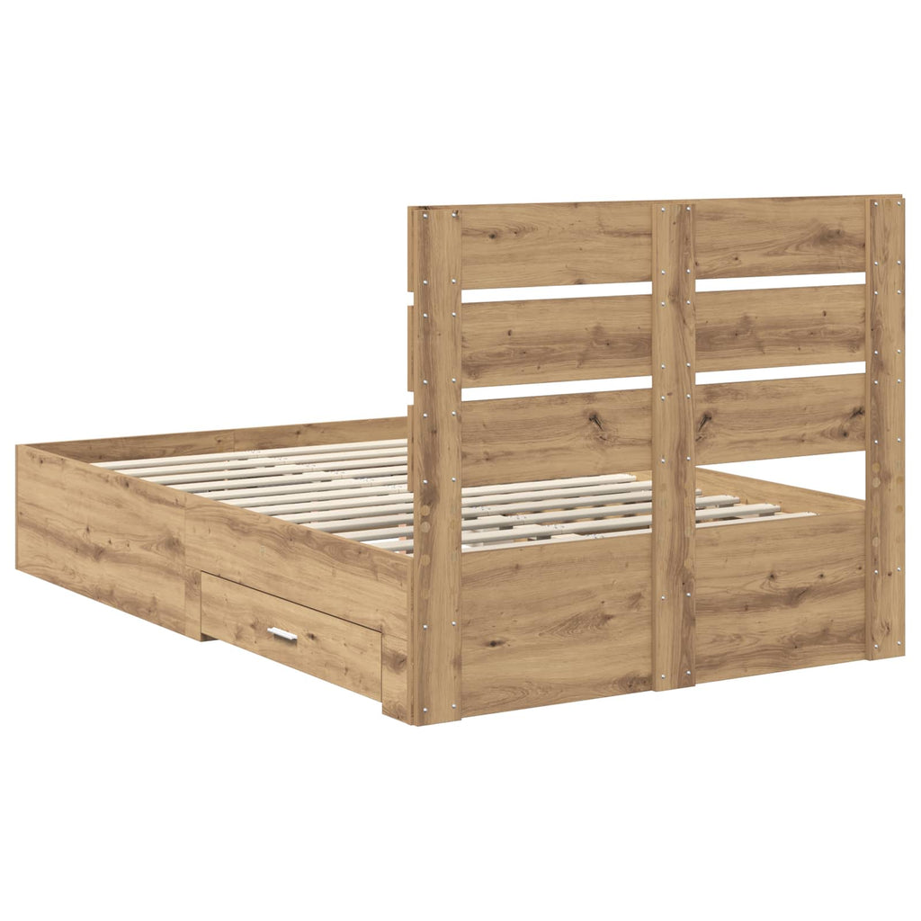 Bettrahmen Artisan-Eiche 120 x 200 cm Holzwerkstoff