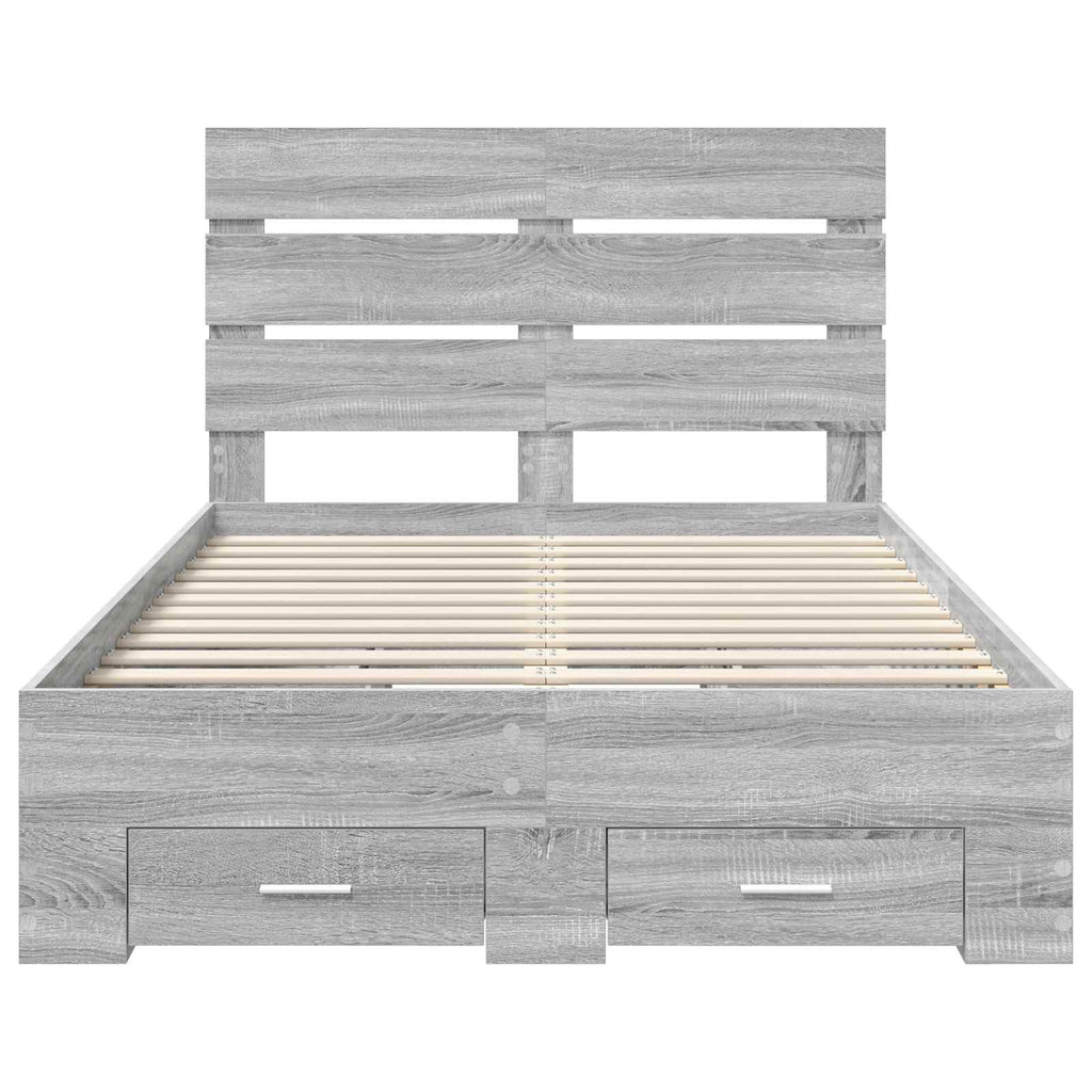 Bettrahmen Graues Sonoma 120 x 190 cm Holzwerkstoff