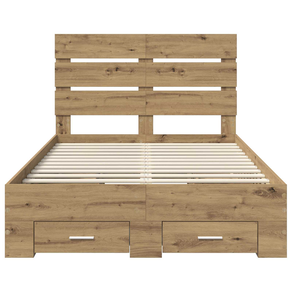 Bettrahmen Artisan-Eiche 120 x 190 cm Holzwerkstoff