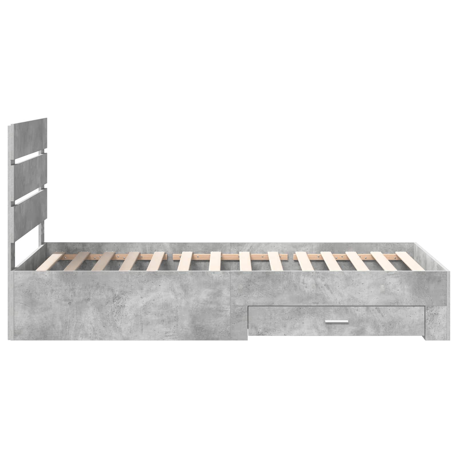 Bettrahmen mit Schubladen Beton Grau 100 x 200 cm Holzwerkstoff