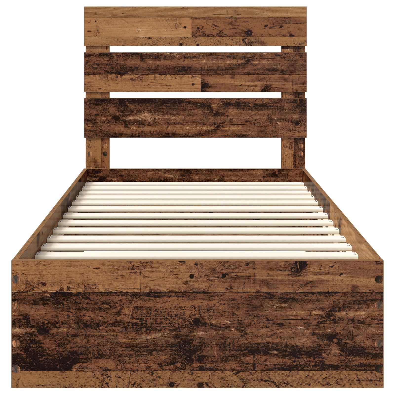 Bettrahmen mit Schubladen Altholz 90 x 200 cm Holzwerkstoff
