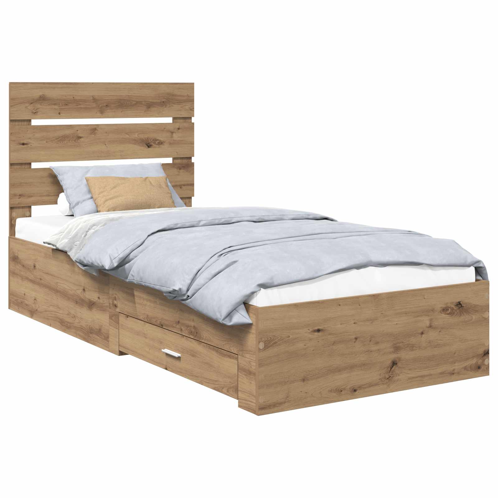 Bettrahmen mit Kopfteil Artisan-Eiche 90 x 200 cm Holzwerkstoff