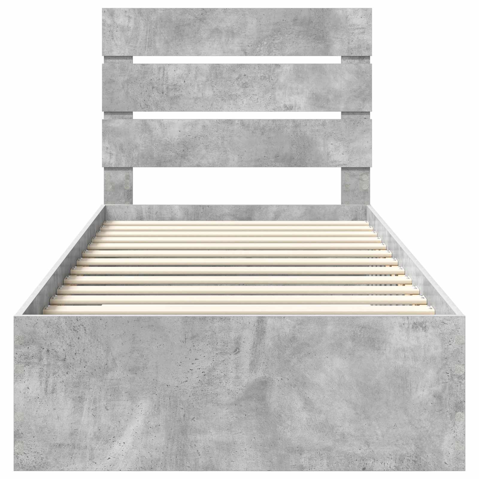 Bettrahmen mit Schubladen Beton Grau 90 x 190 cm Holzwerkstoff