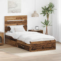 Bettrahmen mit Schubladen Altholz 90 x 190 cm Holzwerkstoff