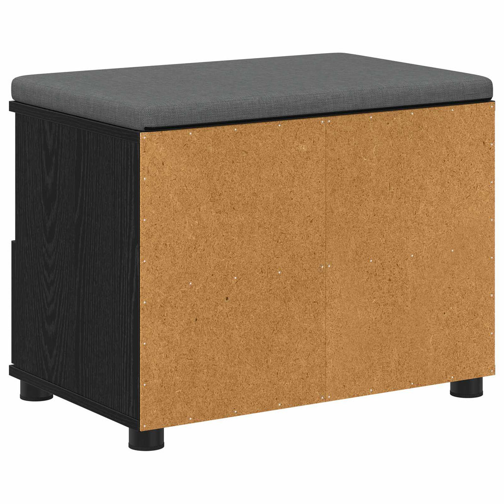 Flurbank mit Kissen mit Regal Schwarze Eiche 60 x 38 x 46 cm