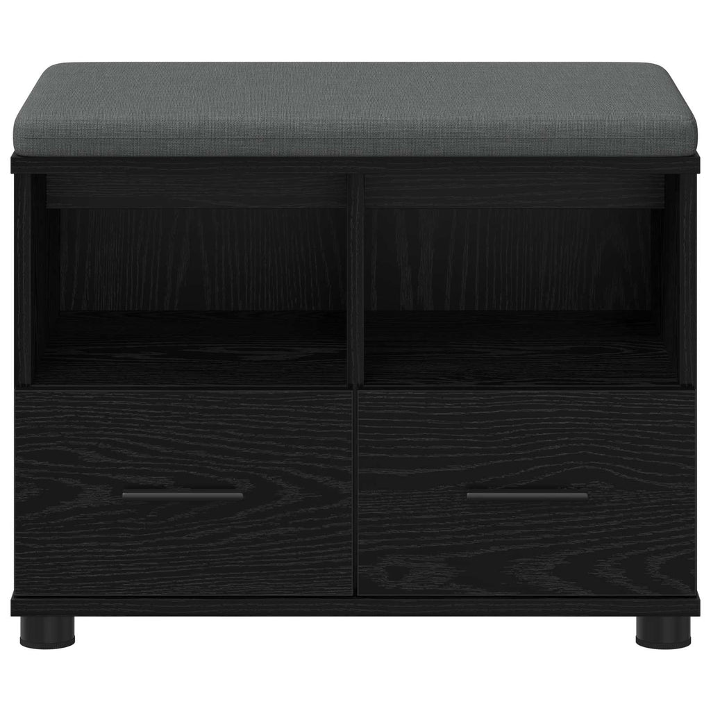 Flurbank mit Kissen mit Regal Schwarze Eiche 60 x 38 x 46 cm