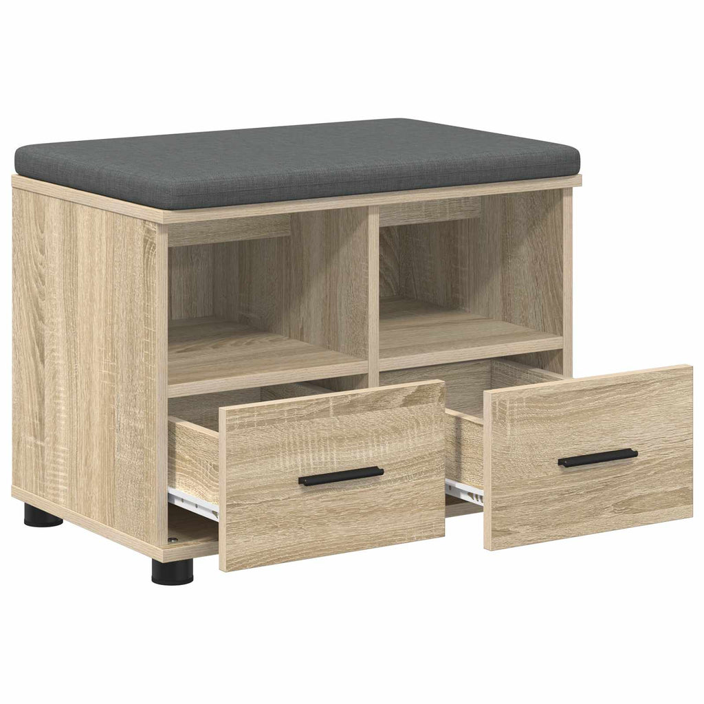 Flurbank mit Kissen mit Schubladen Sonoma-Eiche 60 x 38 x 46 cm