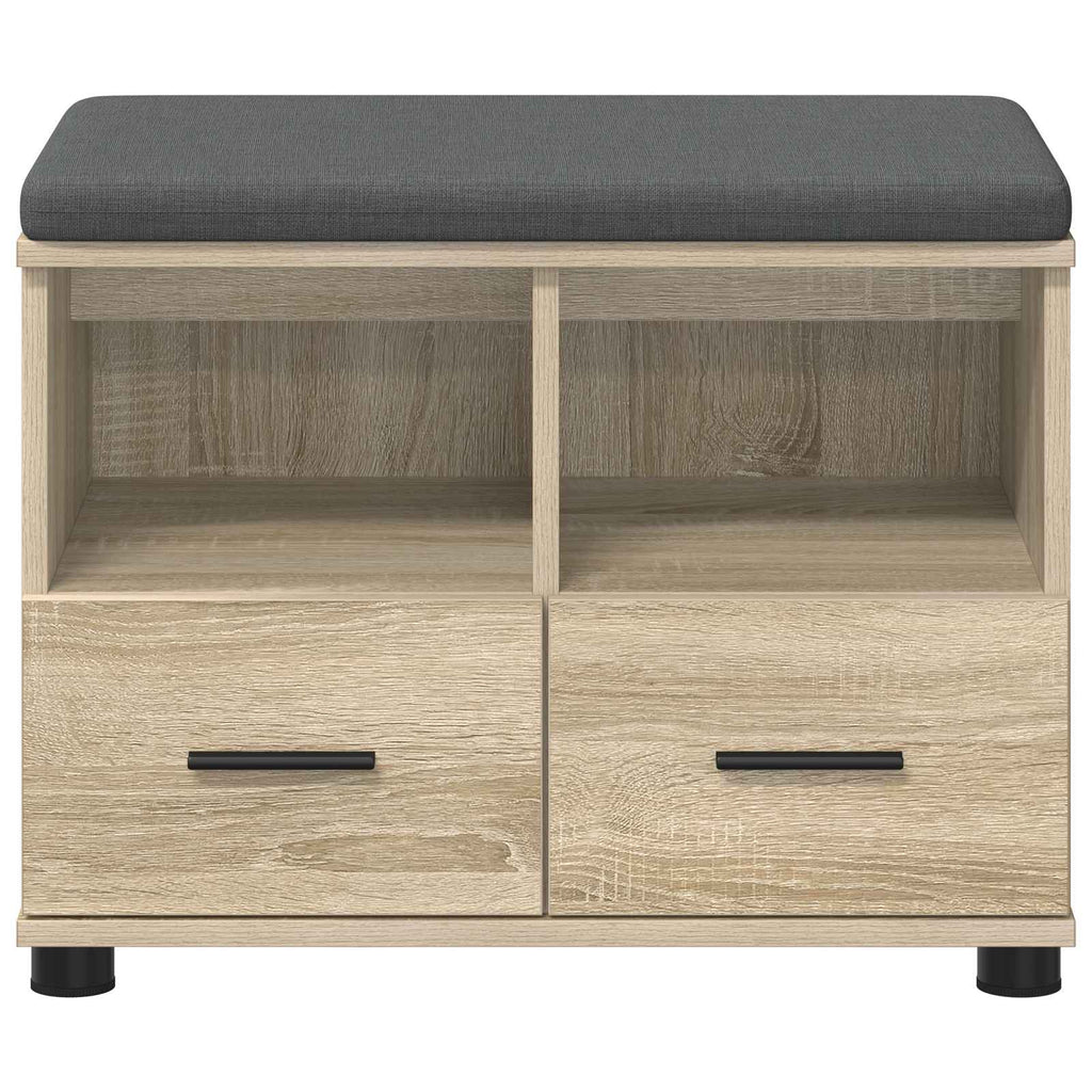 Flurbank mit Kissen mit Schubladen Sonoma-Eiche 60 x 38 x 46 cm