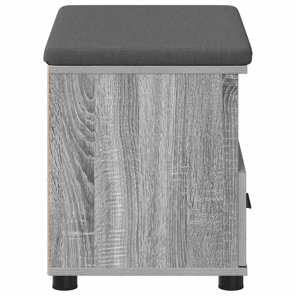Flurbank mit Kissen mit Regal Graues Sonoma 60 x 38 x 46 cm